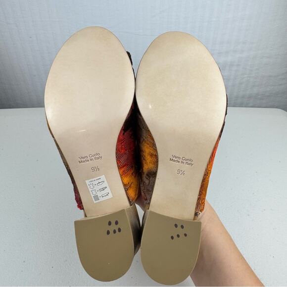 Firenze Studio Garbo Ombré Velvet Burnout Slip-On Mule Block Heel Size 9.5 Italy - Picture 10 of 11